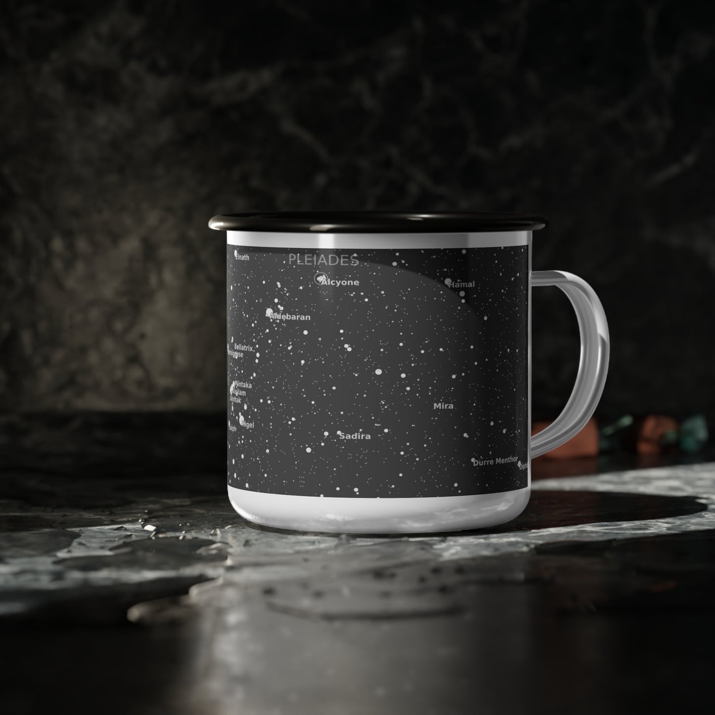 12oz Enamel Camp Cup | Celestial Star Map Mug | Constellation Astronomy Gift for Campers