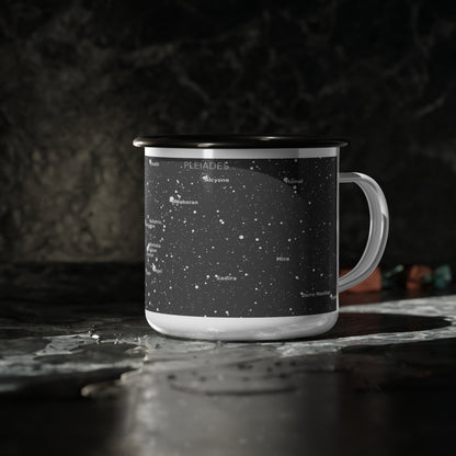 12oz Enamel Camp Cup | Celestial Star Map Mug | Constellation Astronomy Gift for Campers