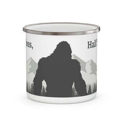 Bigfoot Mug | Sasquatch Enamel Camping Mug | Survival Gear Coffee Cup